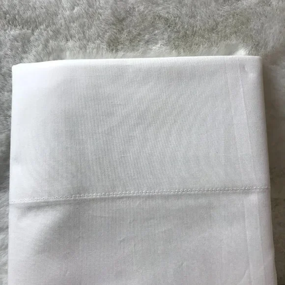 BELLINO ITALY Solid White Bed Sheets Cotton Percale QUEEN SHEET SET - Picture 3 of 4